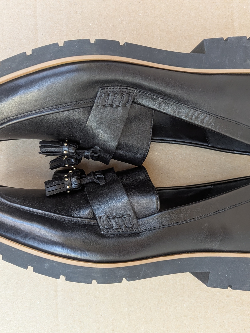 kate Spade Kalina Tassel Loafers Flats Leather Platform Women's 10M Black - Picture 10 of 11